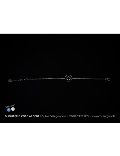 Bracelet argent 925/1000ème et onyx