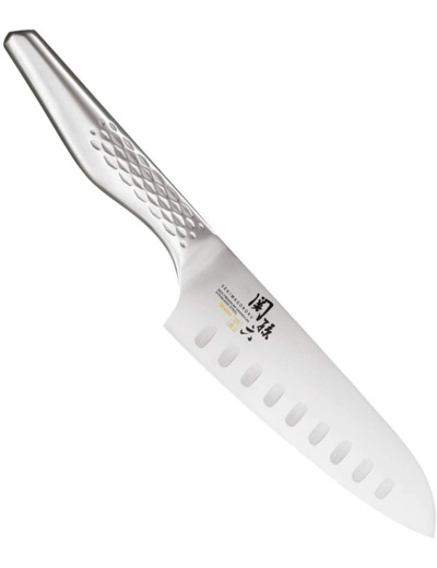 KAI AB-5157 Couteau Santoku alvéolé, Noir