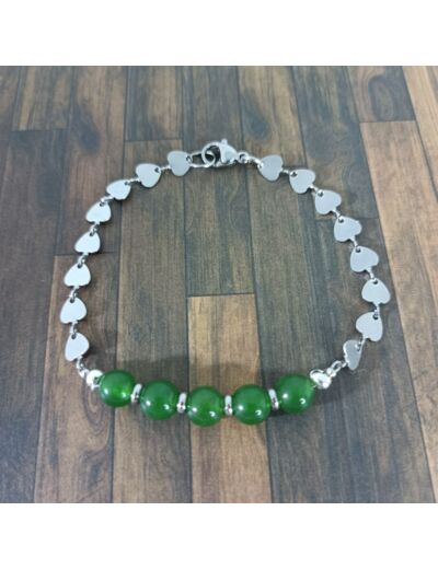 Bracelet-chaîne Jade vert