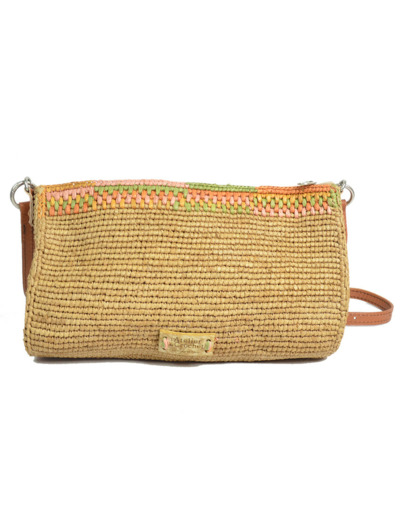 L'Atelier Du Crochet Pocoa Sac trotteur Raphia Multicolore Pastel