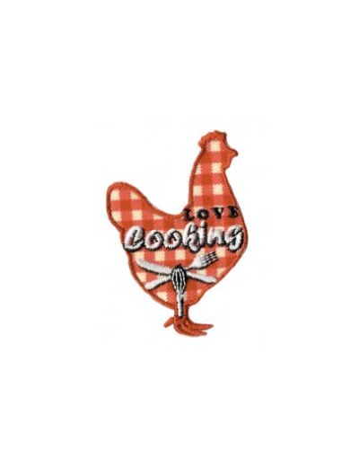 Écusson thermocollant poule love cooking