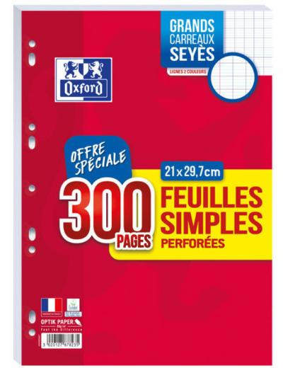 Feuillets mobiles 21x29.7 - Séyès - Pack de 300 pages