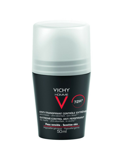 Déodorant Anti Transpirant Efficace 72h Contrôle Transpiration 50ml Homme Vichy
