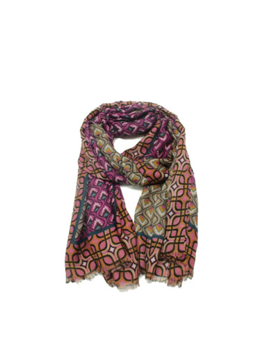 Atoll Palme Funky Echarpe Aux Motifs Colorés Marron Clair