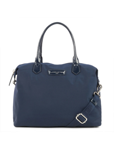 Lancaster Basic Verni Sac Shopping 514-66 Bleu Foncé