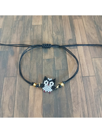 Bracelet Miyuki hibou noir/gris