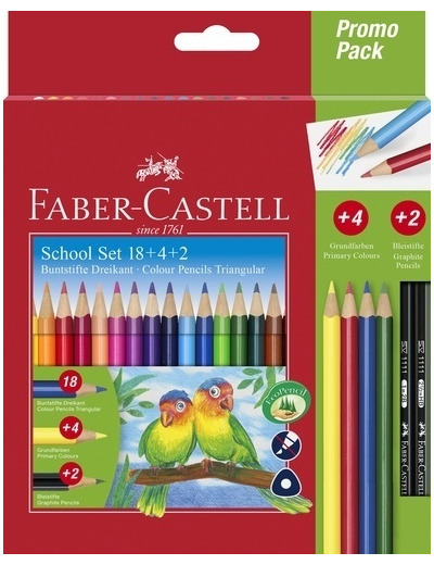 Crayons de couleur triangulaires, étui promo