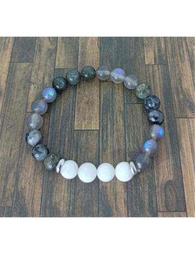 Bracelet labradorite/pierre de lune