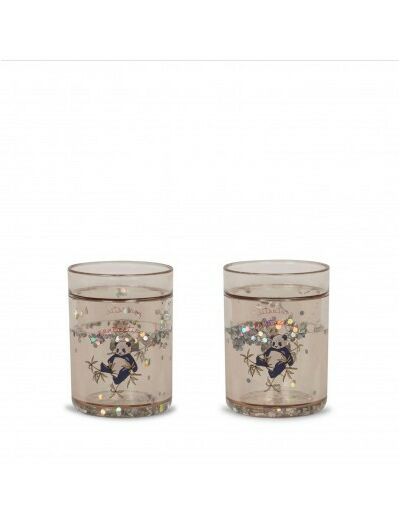 Lot de 2 verres à paillettes Panda