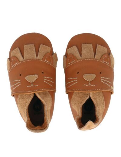 Chaussons cuir lion ginger