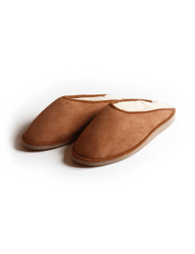 Mules homme Camel en peau de mouton