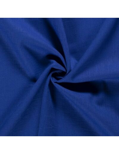 Tissu lin bleu cobalt