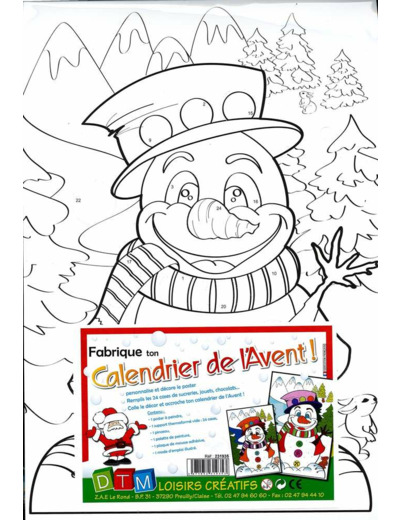 Calendrier de l'Avent "Bonhomme de neige"