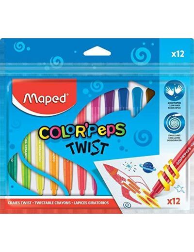 Crayon de cire Color'Peps Twist, sachet de 12