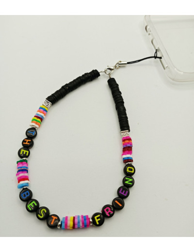 Bijoux de portable noir/multicolore "THE BEST FRIEND"