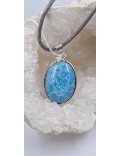 Pendentif en larimar avec cordon argent 925 olpa723