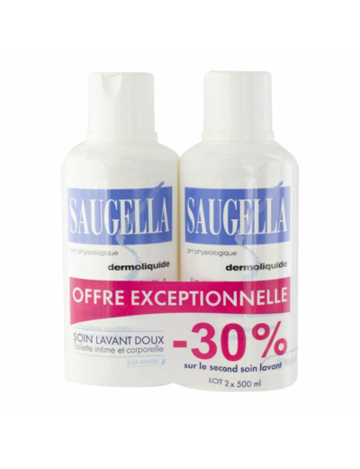 Emulsion Lavante Dermoliquide Toilette Intime 2x500ml Saugella