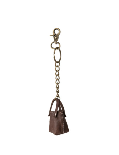 Biba B Minibag Porte-Clés En Forme De Sac En Cuir BMB1L Marron Os