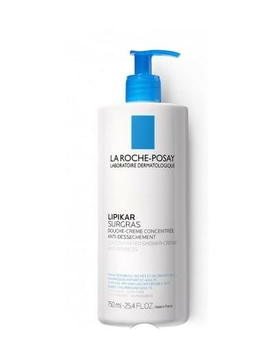 Creme lavante douche Surgras bebe a l'adulte 750ml Lipikar Peaux seches La Roche-Posay