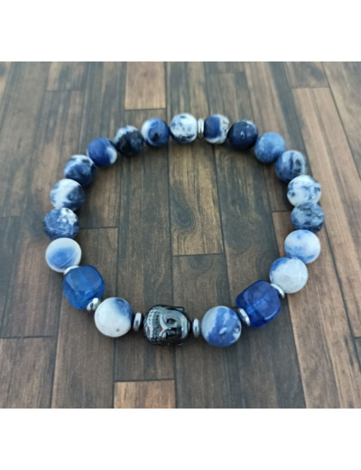 Bracelet bouddha sodalite/hématite