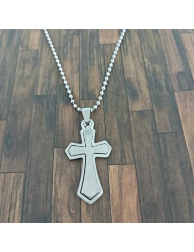 Pendentif homme croix acier inox