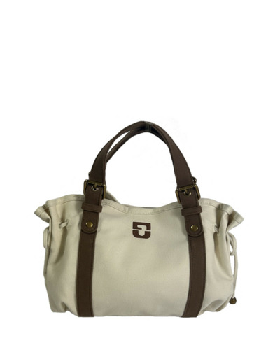 Gérard Darel Le 18 Heures Sac Porté Travers En Toile Ecru/Brun