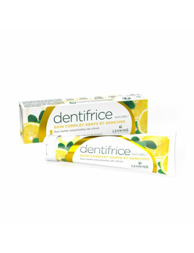 Dentifrice Naturel Aux Huiles Essentielles De Citron 80g Lehning