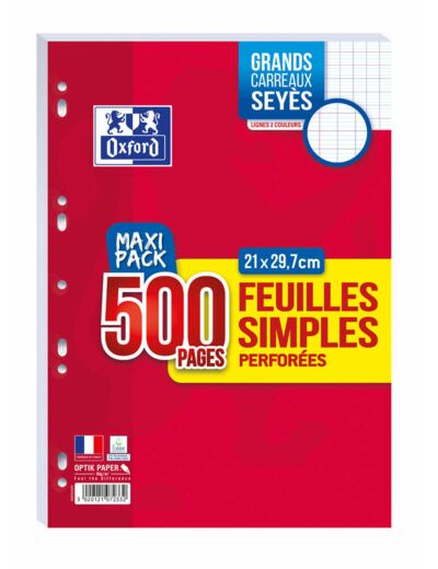 Feuillets mobiles 21x29.7 - Séyès - Pack de 500 pages