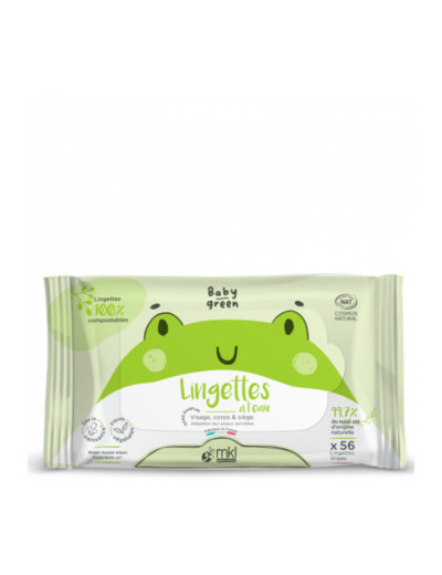 MKL LINGETTES BEBE X56 BABY GREEN
