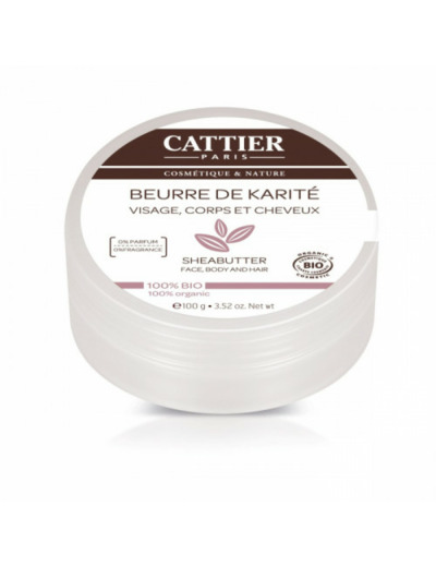 Beurre de karité Visage Corps Et Cheveux Bio 100g Cattier