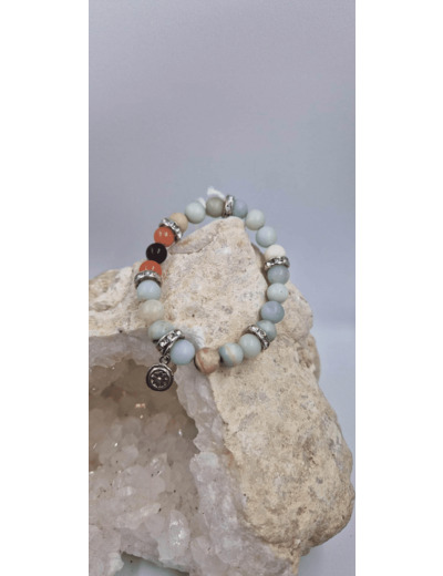 Bracelet aigue marine calcite OLPA2209