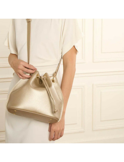 Lancaster Alba Double Sac Bourse 470-81 Or Pale In Nude