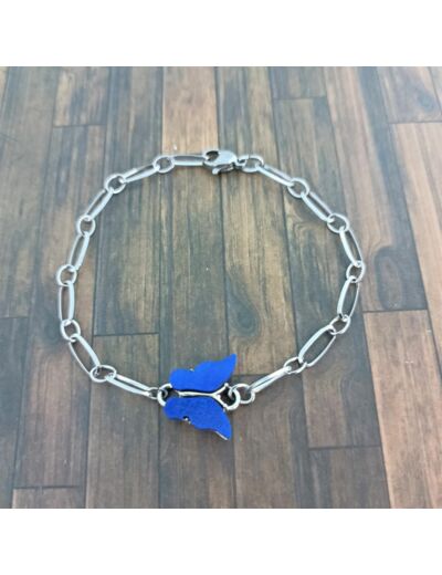 Bracelet chaîne papillon bleu