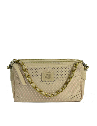 Mila Louise Mama XS DS Petit Sac Trotteur Toile Pois Creme