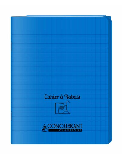 Cahier à rabats 17x22 - 48 pages - Séyès - Polypro bleu