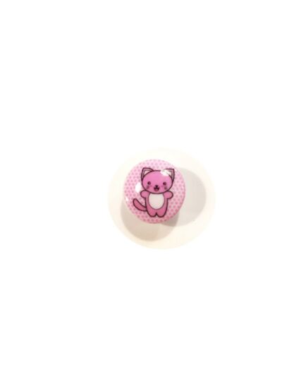 Bouton fantaisie rose - Chat
