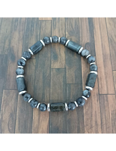 Bracelet homme labradorite/hématite