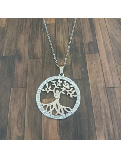 Collier arbre de vie couple en acier inoxydable