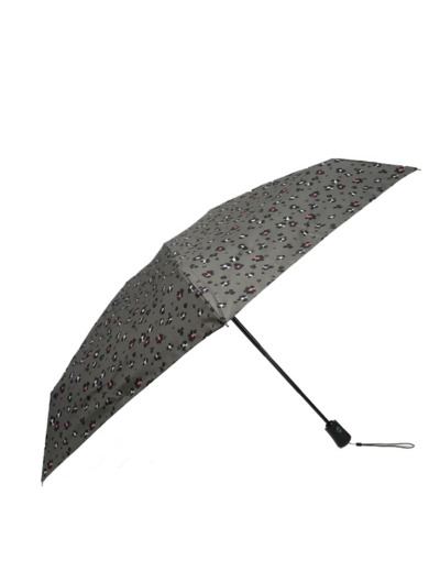 Isotoner Parapluie Mini Pliant Automatique Léopard Kaki