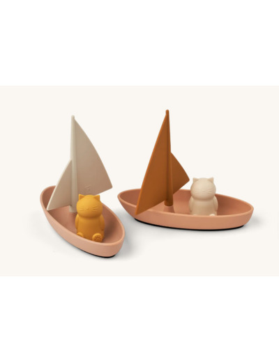 Ensemble bateaux chats lot de 2 mix rose