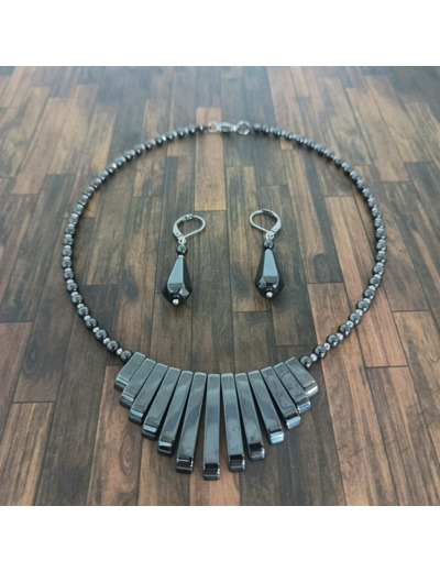 Parure 2pcs tout en Hématite