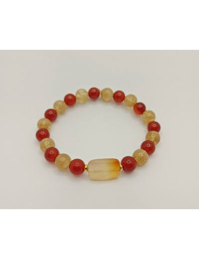 Bracelet cornaline/citrine/agate