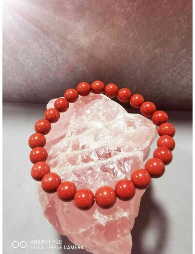 Bracelet Jaspe rouge perles 8mm