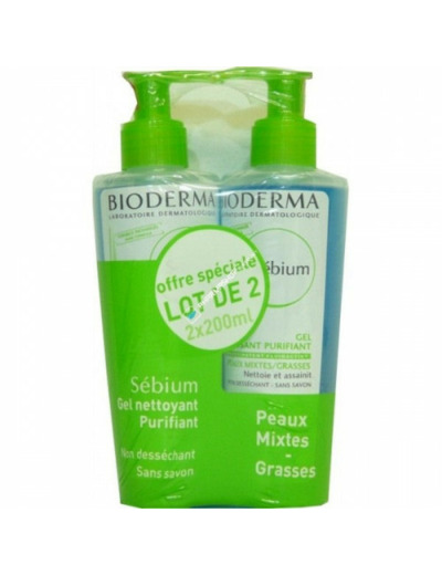 BIODERMA SEBIUM GEL MOUSSANT 2X200ML