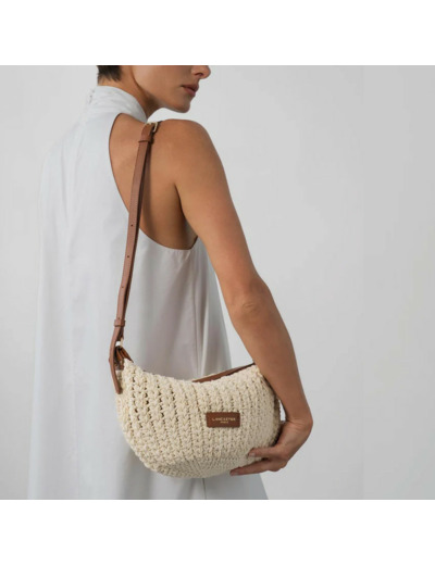 Lancaster Tressé Coton Sac Besace 518-068 Camel