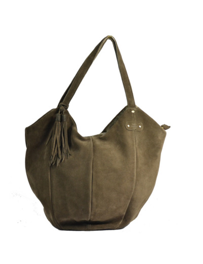 Mila Louise Mine V Sac shopping Cuir Fumé Kaki