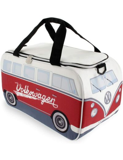 BRISA VW Collection - Volkswagen Combi Bus T1 Camper Van Sac Isotherme 25 L (Blanc/Rouge)