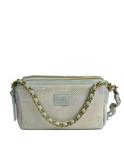 Mila Louise Mama XS DS Petit Sac Trotteur Toile Pois Azur