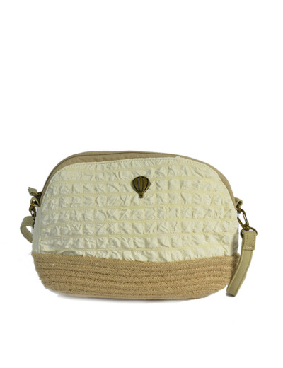 Le Voyage en Panier Gaufrette Sac Trotteur Demi-Lune Ecru