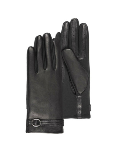 Isotoner Gants tactiles Femme Cuir Noir